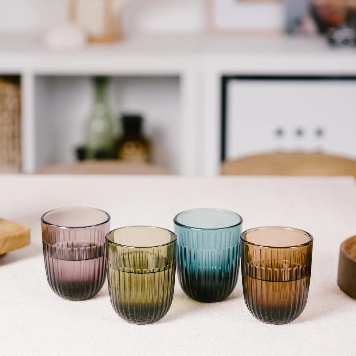 Ouessant glazen in verschillende kleuren van La Rochere, set van 4 stuks 26 cl