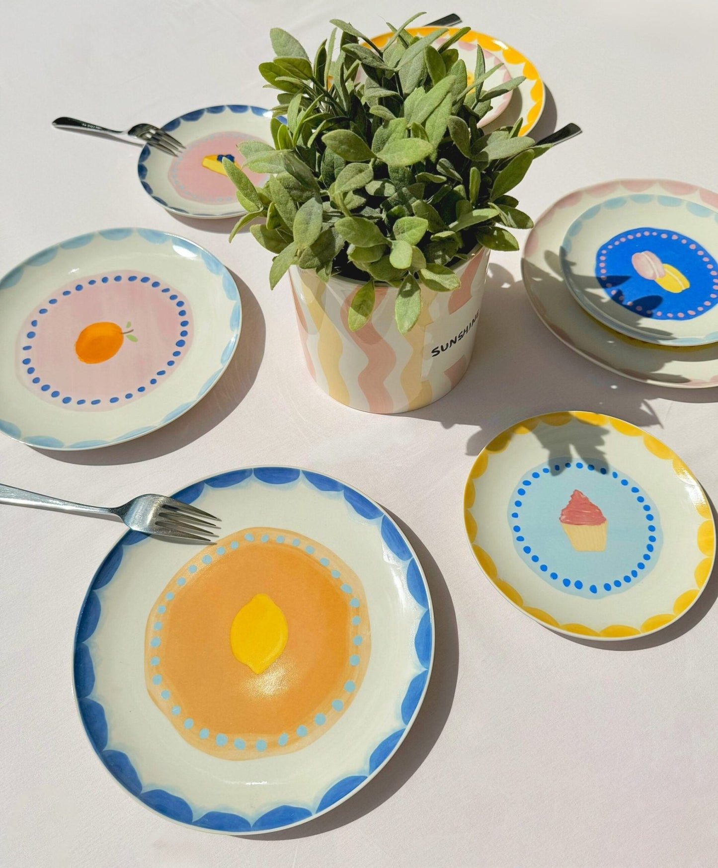 And Nook Fruit fiesta en sweet pastry bordensets met vrolijke kleuren
