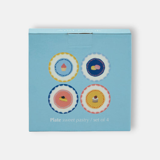 And Nook Sweet Pastry bordenset 4 delig vrolijk gekleurde gebaksbordjes
