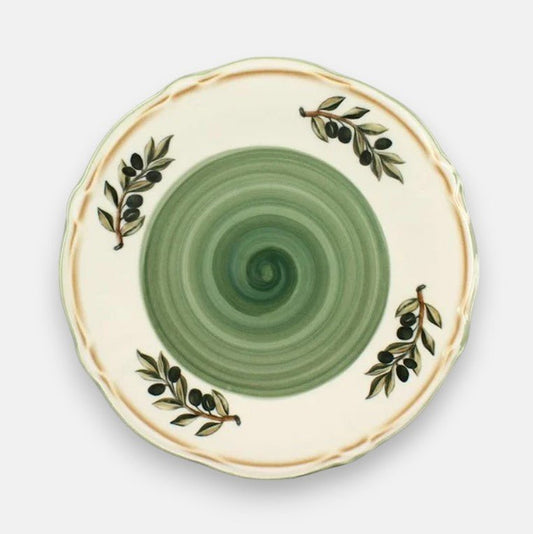Dinerbord 26cm met opdruk van olijftakken in mediterraan thema