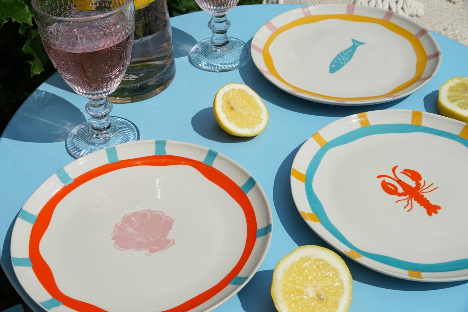 And Nook Marine bordenset 4 delig vrolijk gekleurde borden met marine thema