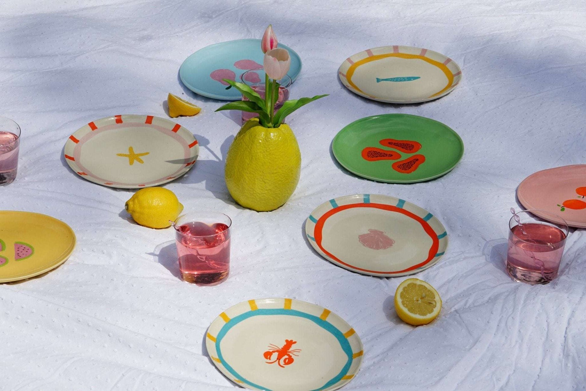 Marine bordenset And Nook 4 delig vrolijke zeethema print