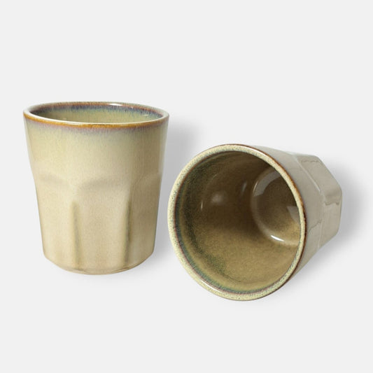 Affekdesign koffiemokje 200ml beige keramiek in picardievorm, 2 stuks