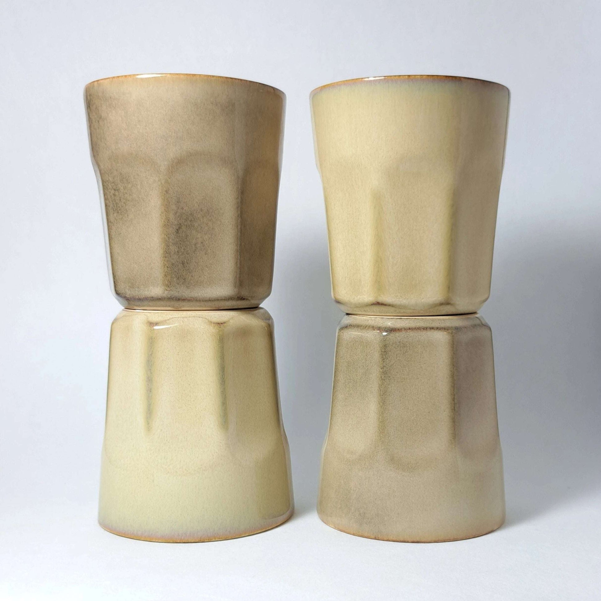 Affekdesign koffiemokje 200ml beige keramiek in picardievorm, 4 stuks set