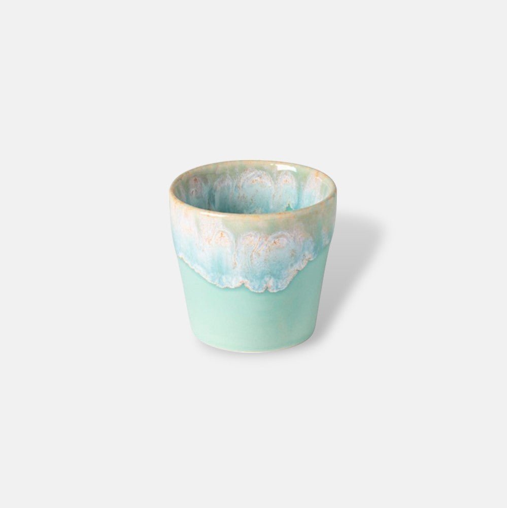Costa Nova Grespresso espresso kopje van keramiek, 90 ml, taps toelopend design met reactief glazuur op de rand, kleur Azur