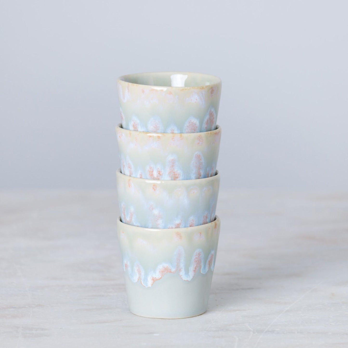 Costa Nova Grespresso espresso kopje van keramiek, 90 ml, taps toelopend design met reactief glazuur op de rand, kleur grijs