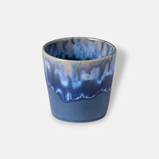 Costa Nova Grespresso lungo kopje van keramiek, 210 ml, taps toelopend design met reactief glazuur op de rand, kleur blauw denim blue