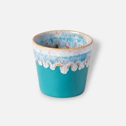 Costa Nova Grespresso lungo kopje van keramiek, 210 ml, taps toelopend design met reactief glazuur op de rand, kleur turquoise