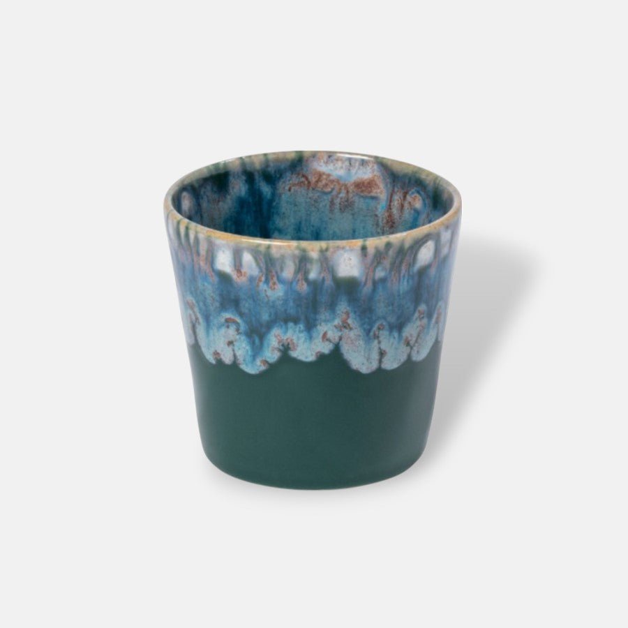 Costa Nova Grespresso lungo kopje van keramiek, 210 ml, taps toelopend design met reactief glazuur op de rand, kleur hunter green groen