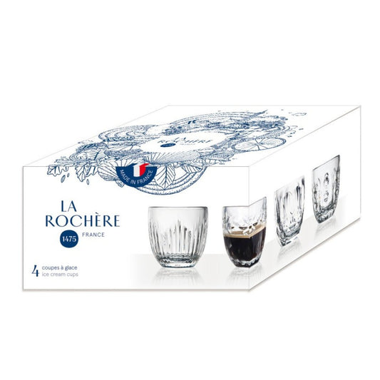 La rochere troquet drinkglazen transparant 23 cl 4 delige set met verschillende reliëf designs
