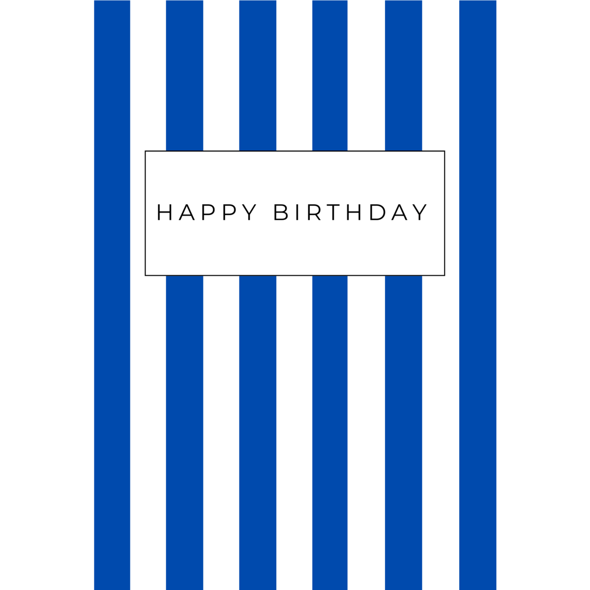 Wenstkaart verjaardag Happy birthdat blauw gestreept
