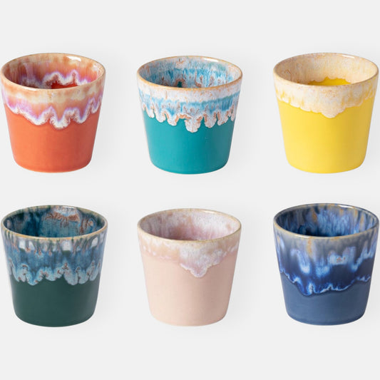 Koffiekopjes Grespresso Costa Nova handgedecoreerd | Set 6 stuks | 21 cl | Colorful