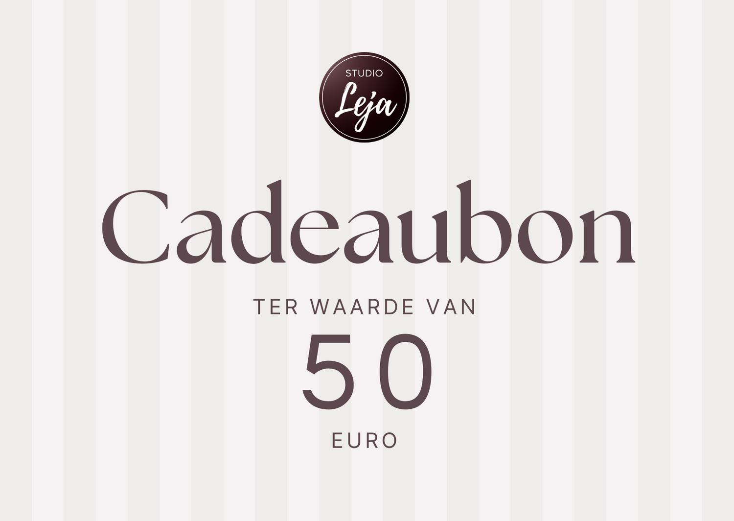 Cadeaubon winactie Studio Leja 50 euro shoptegoed