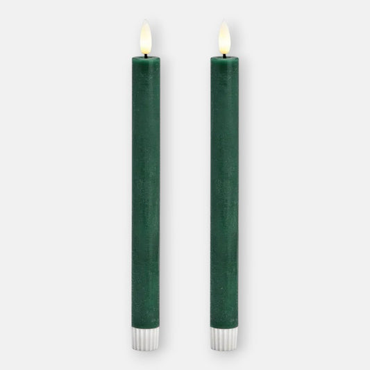 Set van twee ledkaarsen met flakkerend licht in de kleur  groen