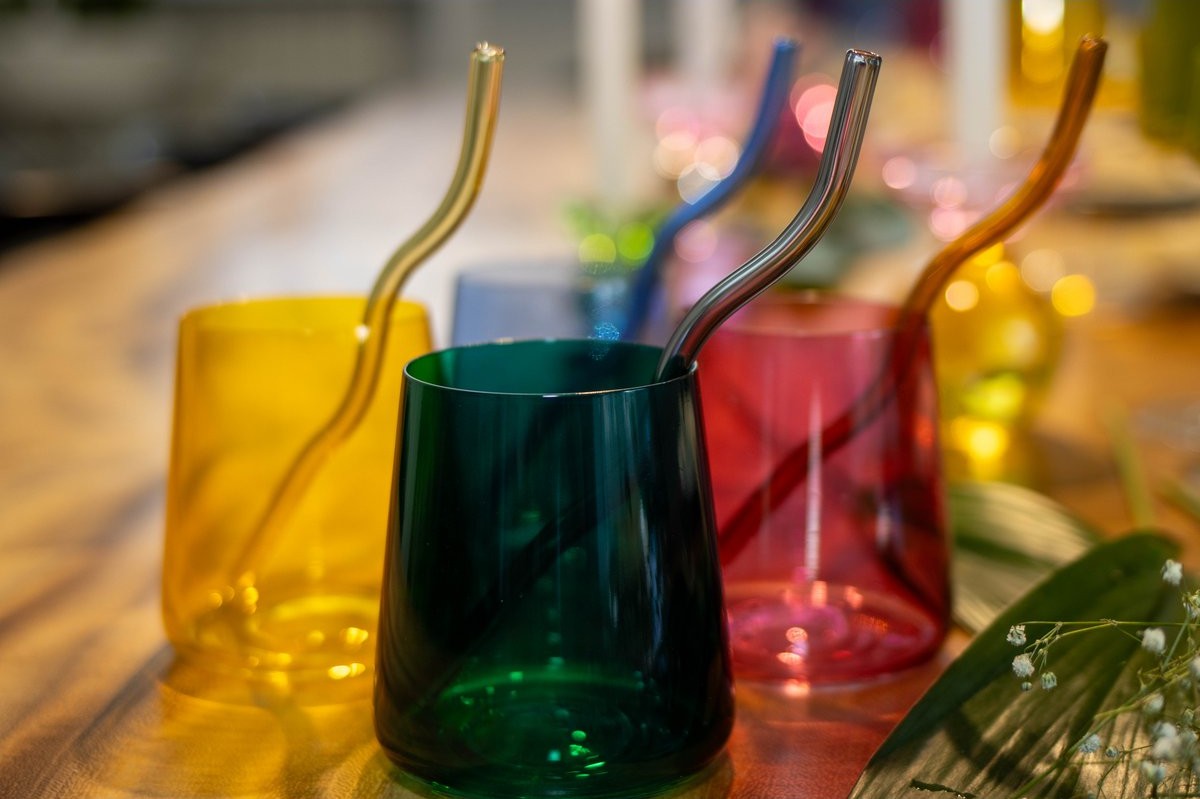 Glazen Rietjes | 4 stuks | Multicolor