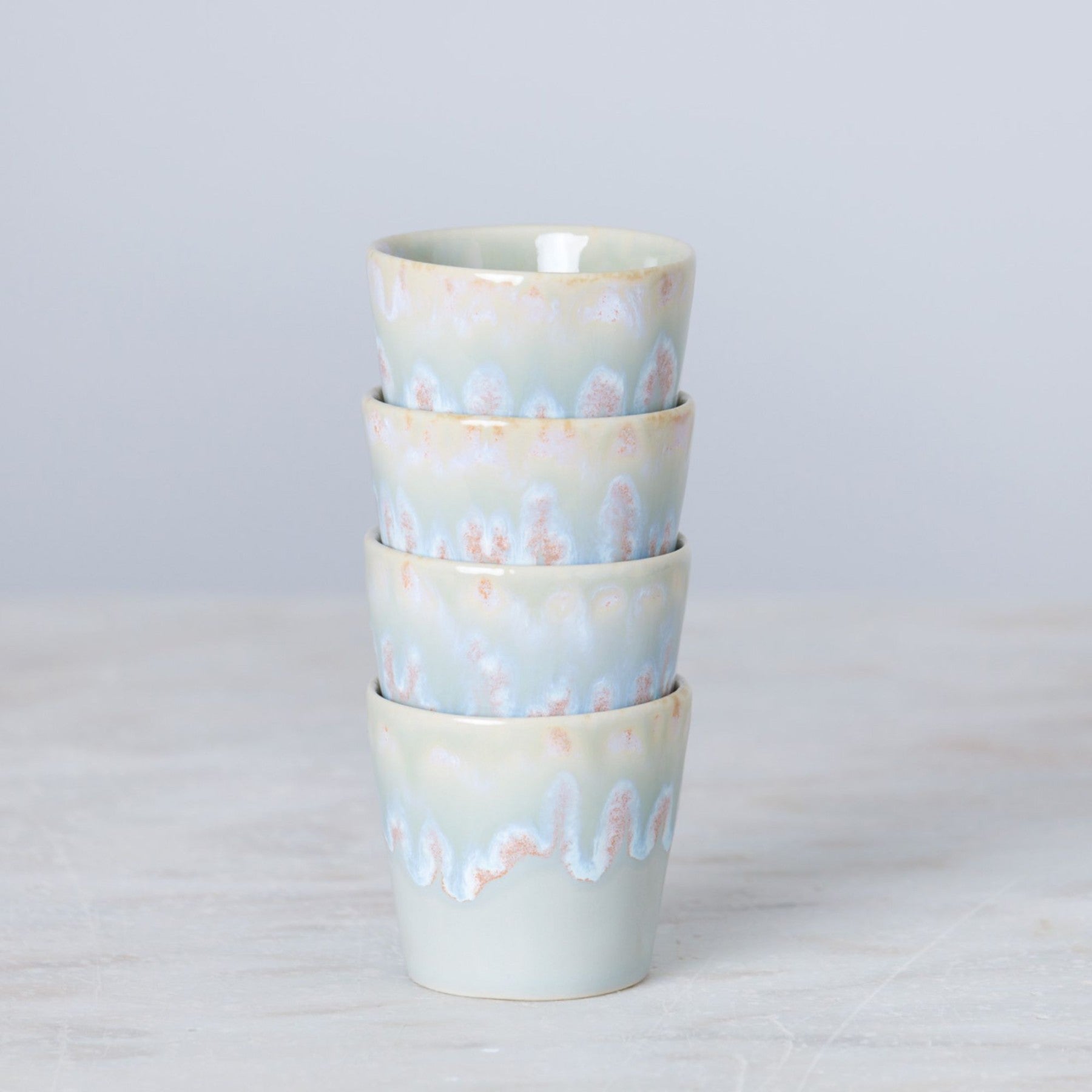 Costa Nova Grespresso espresso kopje van keramiek, 90 ml, taps toelopend design met reactief glazuur op de rand, kleur grijs