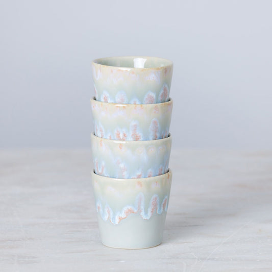 Costa Nova Grespresso espresso kopje van keramiek, 90 ml, taps toelopend design met reactief glazuur op de rand, kleur grijs