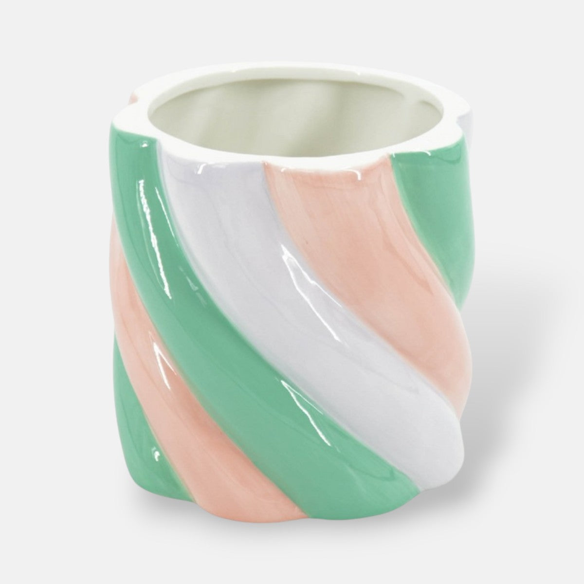 Bloempot Marshmallow | 15,5 ⌀  x 16 cm | Roze / Groen / Wit
